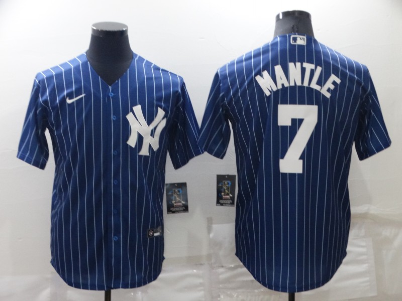 Men's New York Yankees #7 Mickey Mantle Navy Cool Base Stitched Jersey Men's New York Yankees #7 Mickey Mantle Navy Cool Base Stitched Jersey