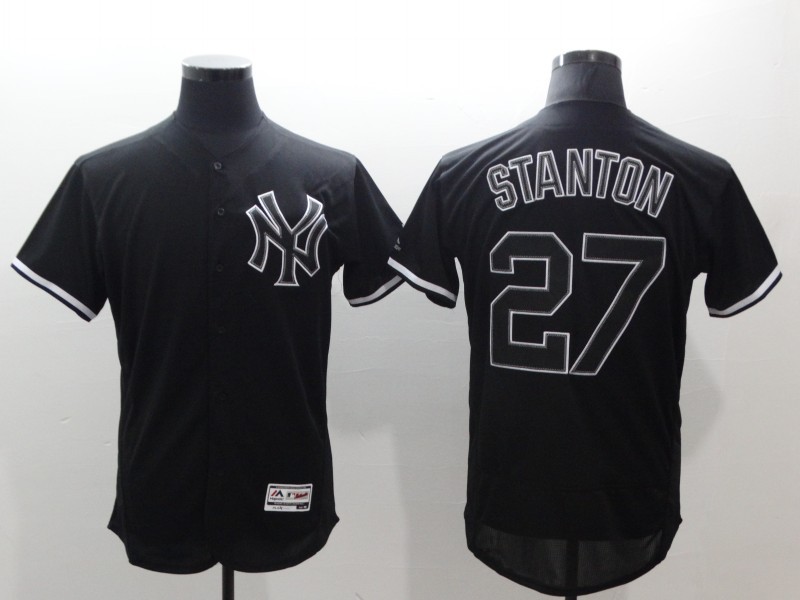 Men's New York Yankees #27 Giancarlo Stanton Black Fashion Flex Base Stitched Jersey Men's New York Yankees #27 Giancarlo Stanton Black Fashion Flex Base Stitched Jersey