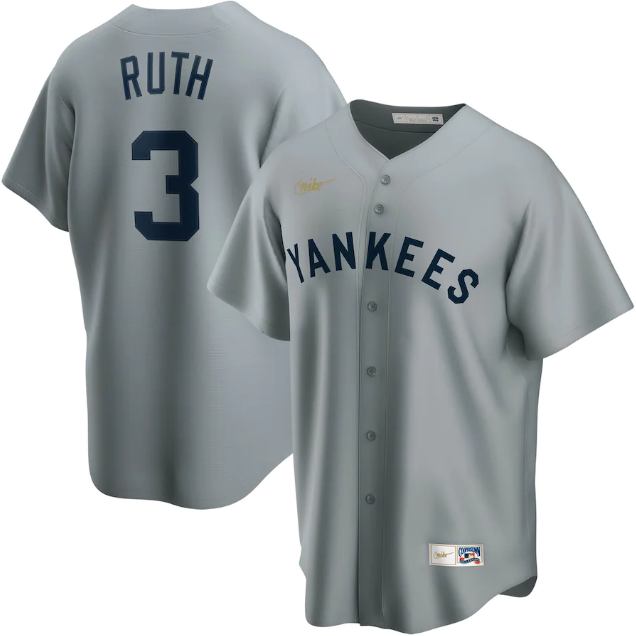 Men's New York Yankees #3 Babe Ruth Grey Cool Base Stitched Baseball Jersey Men's New York Yankees #3 Babe Ruth Grey Cool Base Stitched Baseball Jersey