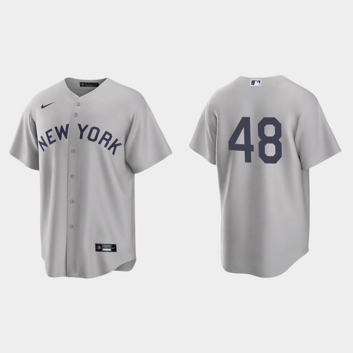 New York Yankees #48 Anthony Rizzo Men's Nike Gray 2021 Field of Dreams Game MLB Jersey New York Yankees #48 Anthony Rizzo Men's Nike Gray 2021 Field of Dreams Game MLB Jersey