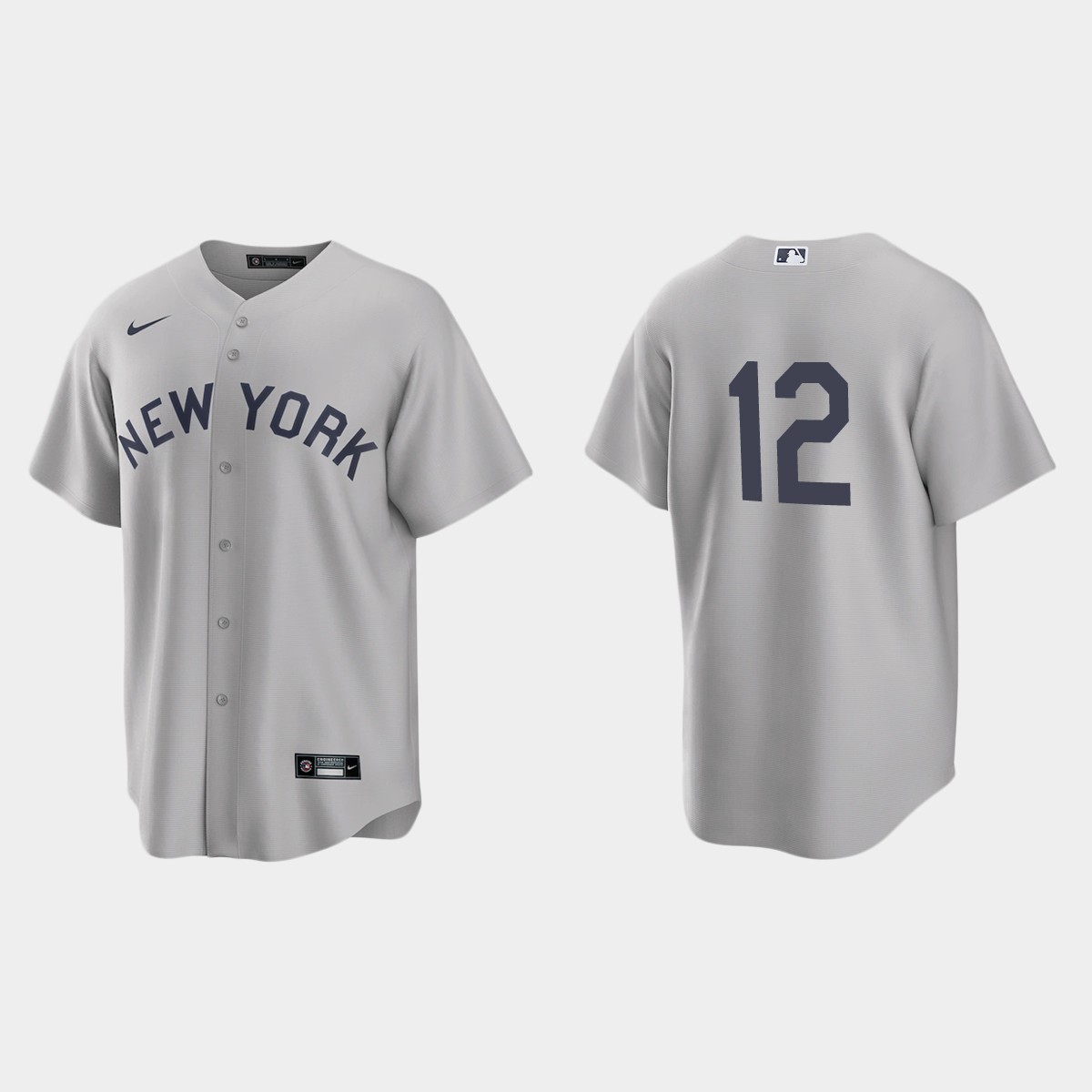 New York Yankees #12 Rougned Odor Men's Nike Gray 2021 Field of Dreams Game MLB Jersey New York Yankees #12 Rougned Odor Men's Nike Gray 2021 Field of Dreams Game MLB Jersey