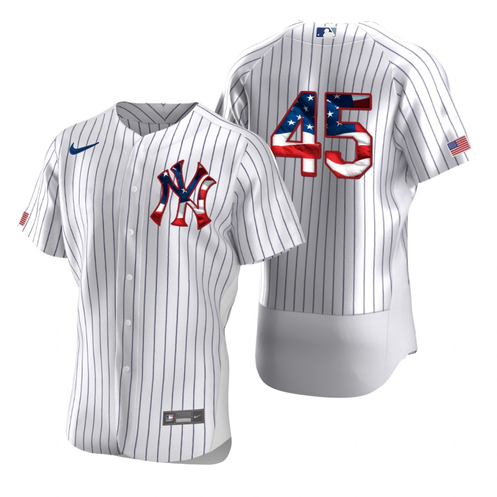 New York Yankees #45 Gerrit Cole Men's Nike White Fluttering USA Flag Limited Edition Authentic MLB Jersey New York Yankees #45 Gerrit Cole Men's Nike White Fluttering USA Flag Limited Edition Authentic MLB Jersey