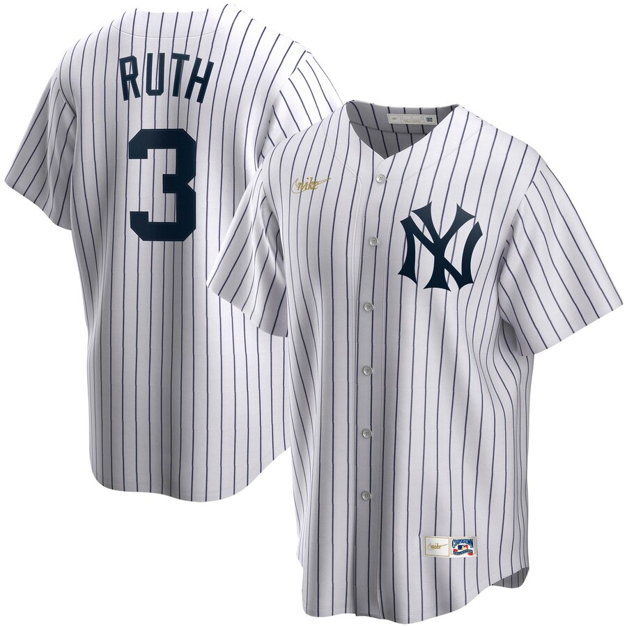New York Yankees #3 Babe Ruth Nike Home Cooperstown Collection Player MLB Jersey White New York Yankees #3 Babe Ruth Nike Home Cooperstown Collection Player MLB Jersey White