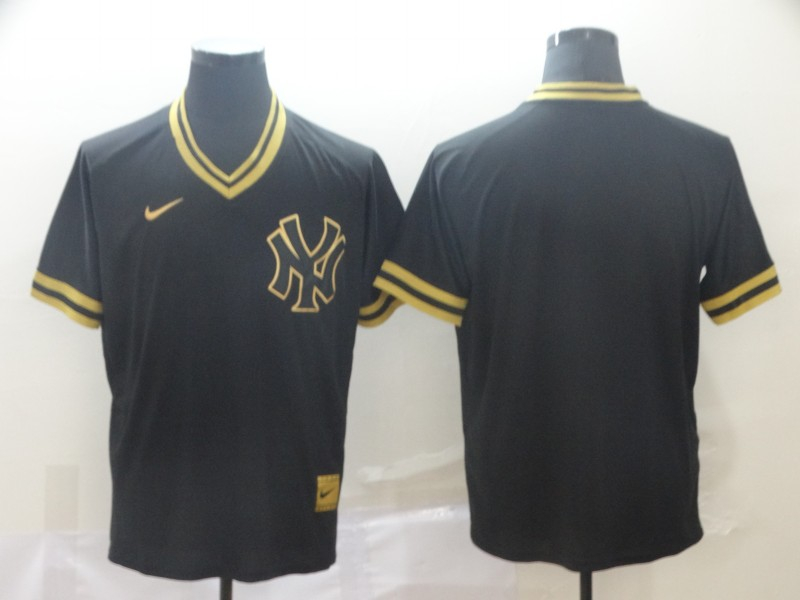 Yankees Blank Black Gold Nike Cooperstown Collection Legend V Neck Jersey Yankees Blank Black Gold Nike Cooperstown Collection Legend V Neck Jersey