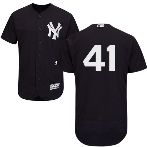 Yankees #41 Miguel Andujar Navy Blue Flexbase Authentic Collection Stitched Baseball Jersey Yankees #41 Miguel Andujar Navy Blue Flexbase Authentic Collection Stitched Baseball Jersey