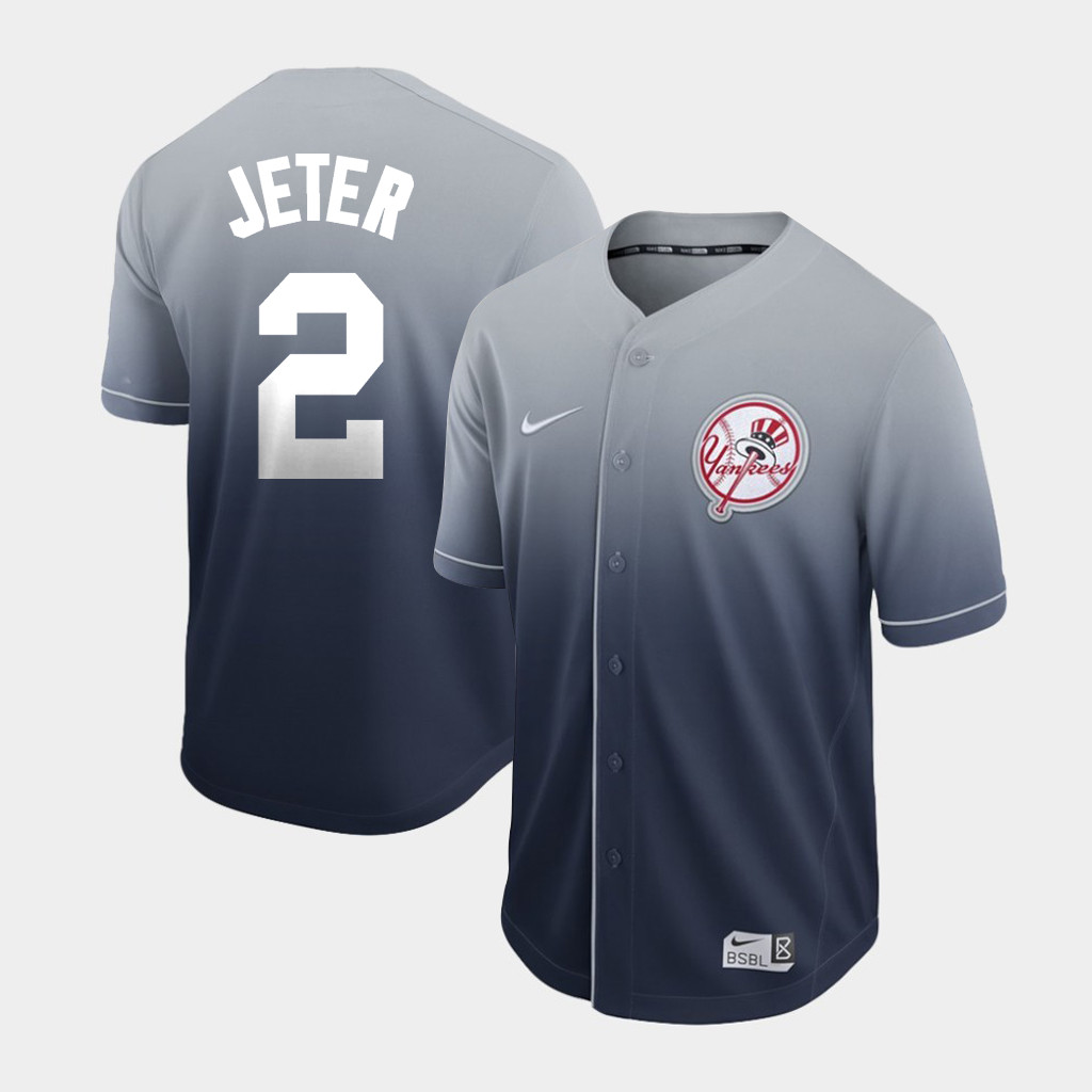 Yankees 2 Derek Jeter Gray Drift Fashion Jersey Yankees 2 Derek Jeter Gray Drift Fashion Jersey