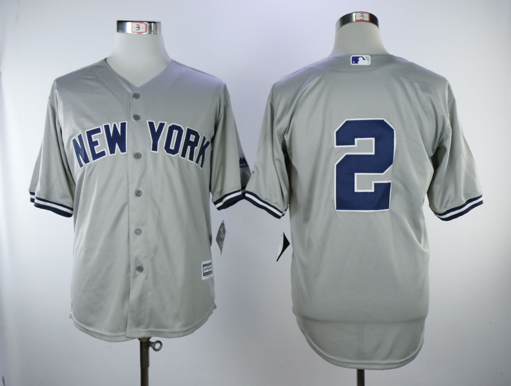 Yankees #2 Derek Jeter Gray Cool Base Jersey Yankees #2 Derek Jeter Gray Cool Base Jersey