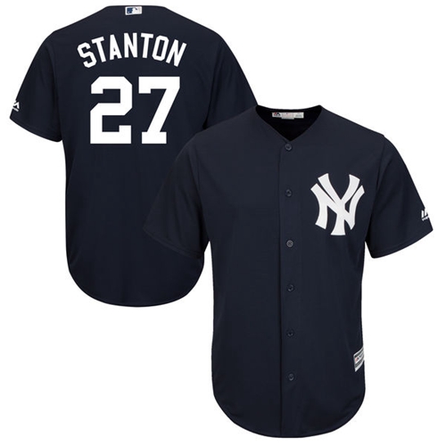 Yankees #27 Giancarlo Stanton Navy Blue New Cool Base Stitched MLB Jersey Yankees #27 Giancarlo Stanton Navy Blue New Cool Base Stitched MLB Jersey