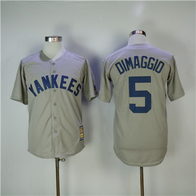 Yankees #5 Joe Dimaggio Gray Cooperstown Collection Throwback Stitched MLB Jersey Yankees #5 Joe Dimaggio Gray Cooperstown Collection Throwback Stitched MLB Jersey