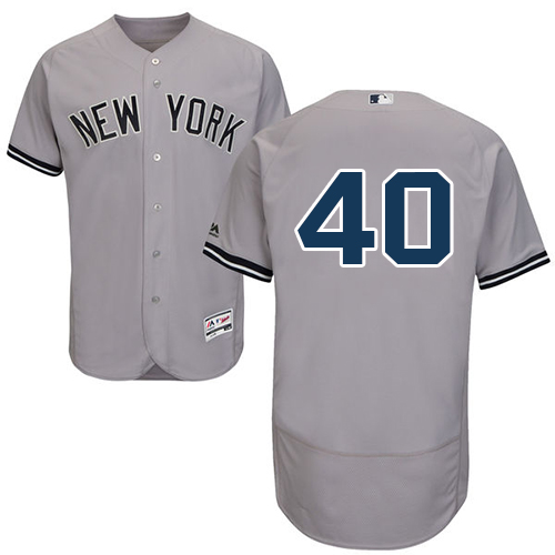 Yankees #40 Luis Severino Grey Flexbase Authentic Collection Stitched MLB Jersey Yankees #40 Luis Severino Grey Flexbase Authentic Collection Stitched MLB Jersey