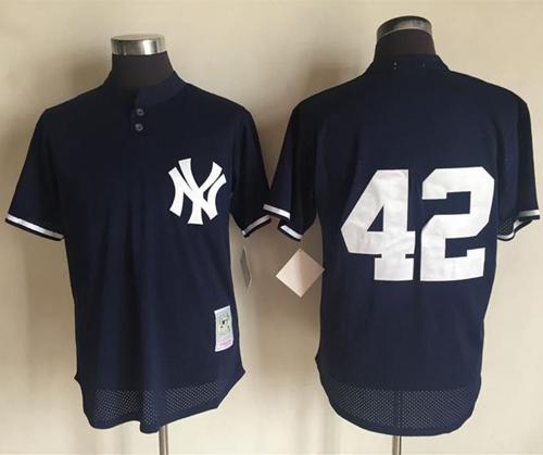 Mitchell And Ness Yankees #42 Mariano Rivera Navy Blue Throwback Stitched MLB Jersey Mitchell And Ness Yankees #42 Mariano Rivera Navy Blue Throwback Stitched MLB Jersey