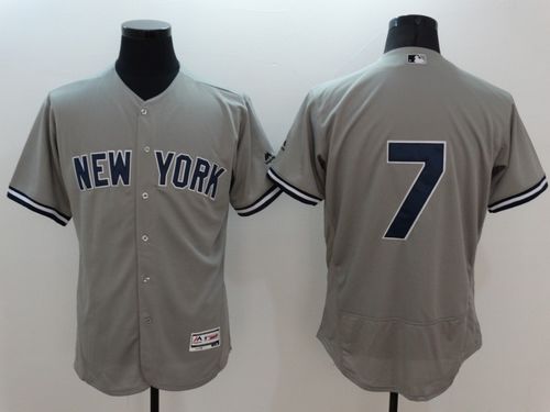 Yankees #7 Mickey Mantle Grey Flexbase Authentic Collection Stitched MLB Jersey Yankees #7 Mickey Mantle Grey Flexbase Authentic Collection Stitched MLB Jersey
