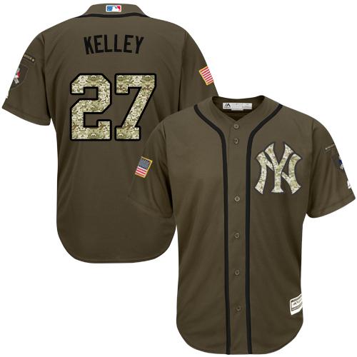 Yankees #27 Shawn Kelley Green Salute to Service Stitched MLB Jersey Yankees #27 Shawn Kelley Green Salute to Service Stitched MLB Jersey