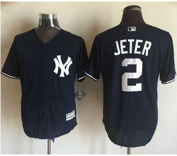 Yankees #2 Derek Jeter Navy Blue New Cool Base Stitched MLB Jersey Yankees #2 Derek Jeter Navy Blue New Cool Base Stitched MLB Jersey