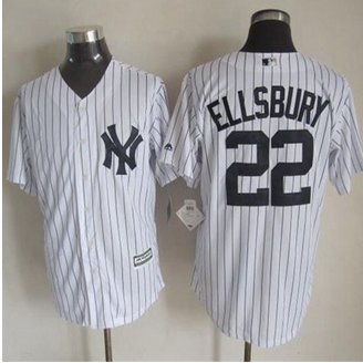 New York Yankees #22 Jacoby Ellsbury New White Strip Cool Base Stitched Baseball Jersey New York Yankees #22 Jacoby Ellsbury New White Strip Cool Base Stitched Baseball Jersey