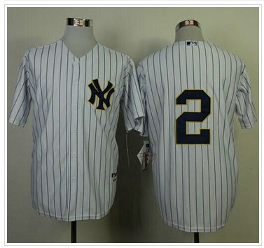 New York Yankees #2 Derek Jeter White Fashion Gold W Commemorative Retirement Patch Stitched Baseball Jersey
