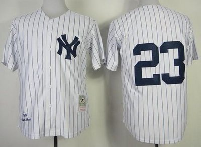 New York Yankees Mitchell And Ness 1995 Yankees #23 Don Mattingly White Throwback Baseball Jersey New York Yankees Mitchell And Ness 1995 Yankees #23 Don Mattingly White Throwback Baseball Jersey