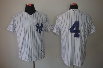 MLB New York Yankees #4 Lou Gehrig White Jerseys Pinstripe MLB New York Yankees #4 Lou Gehrig White Jerseys Pinstripe