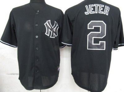 MLB New York Yankees 2 Jeter Black Fashion Jerseys MLB New York Yankees 2 Jeter Black Fashion Jerseys