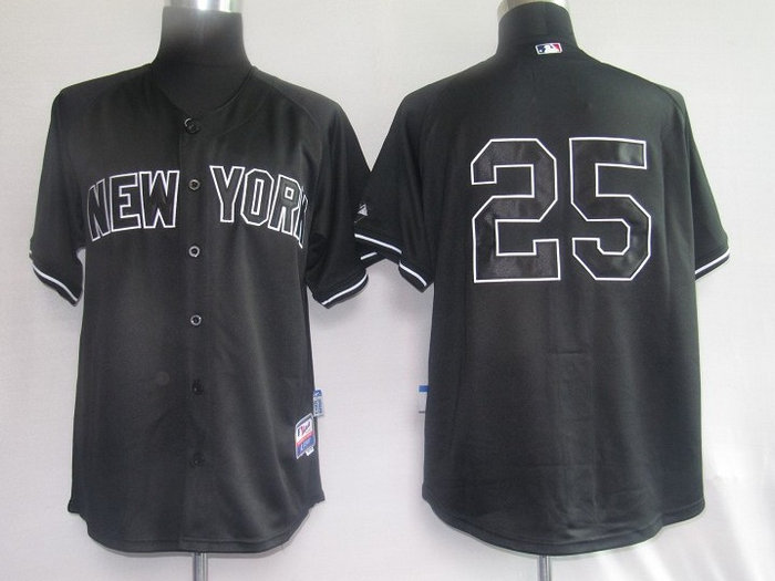 New York Yankees 25# Teixeira Black Jerseys New York Yankees 25# Teixeira Black Jerseys