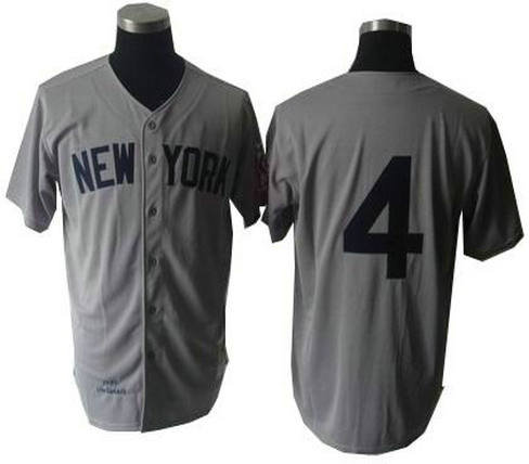New York Yankees 4 Lou Gehrig Throwback jerseys gray New York Yankees 4 Lou Gehrig Throwback jerseys gray