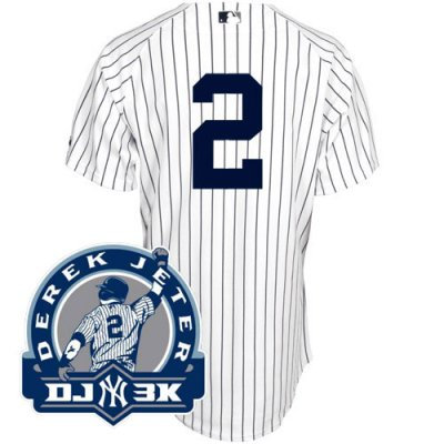 New York Yankees Authentic Derek Jeter white Jersey with 3000 Hits Patch New York Yankees Authentic Derek Jeter white Jersey with 3000 Hits Patch
