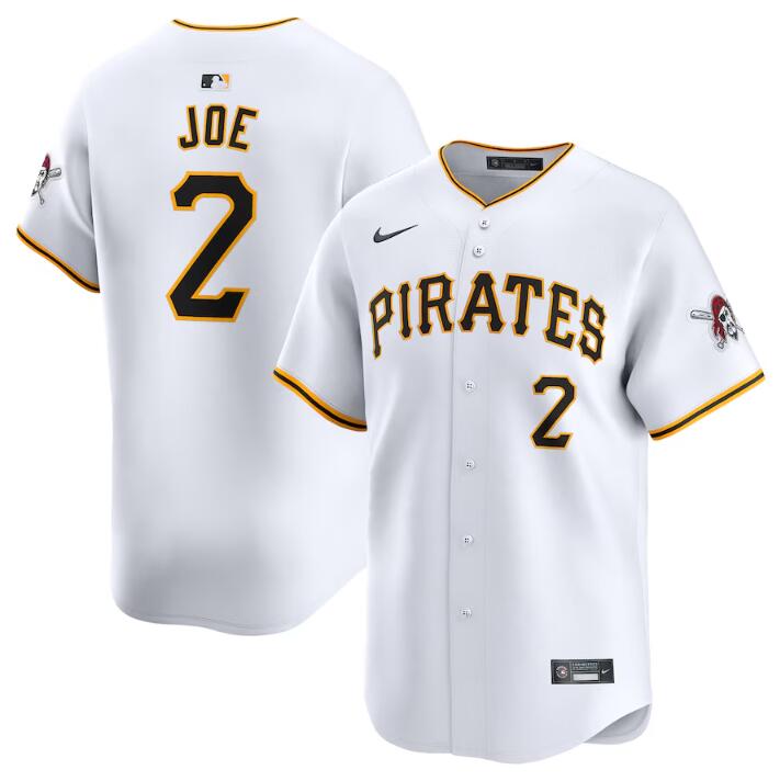 Men's Pittsburgh Pirates #2 Connor Joe White Home Limited Stitched Baseball Jersey Men's Pittsburgh Pirates #2 Connor Joe White Home Limited Stitched Baseball Jersey