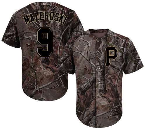 Pirates #9 Bill Mazeroski Camo Realtree Collection Cool Base Stitched Baseball Jersey