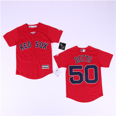 Red Sox #50 Mookie Betts Red Youth Cool Base Jersey Red Sox #50 Mookie Betts Red Youth Cool Base Jersey