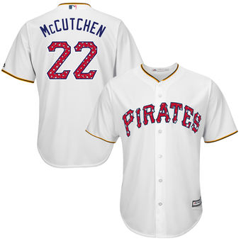 Pittsburgh Pirates Andrew McCutchen Majestic Stars & Stripes 4th of July Cool Base Player Jersey - White