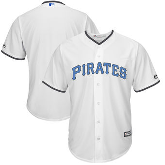 Men's Pittsburgh Pirates Majestic White Father's Day Cool Base Replica Team Jersey