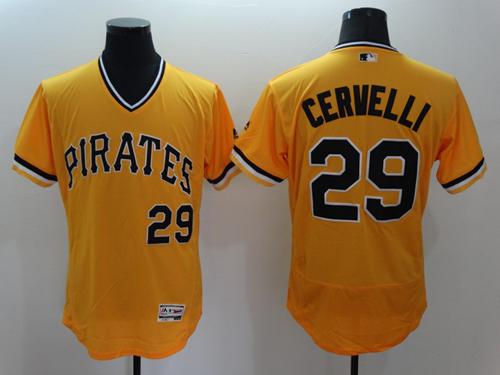 Pirates #29 Francisco Cervelli Gold Flexbase Authentic Collection Cooperstown Stitched MLB Jersey Pirates #29 Francisco Cervelli Gold Flexbase Authentic Collection Cooperstown Stitched MLB Jersey