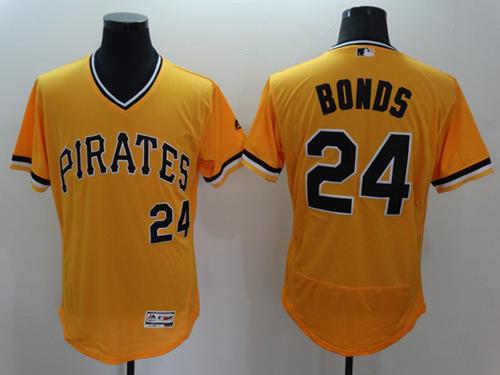 Pirates #24 Barry Bonds Gold Flexbase Authentic Collection Cooperstown Stitched MLB Jersey Pirates #24 Barry Bonds Gold Flexbase Authentic Collection Cooperstown Stitched MLB Jersey
