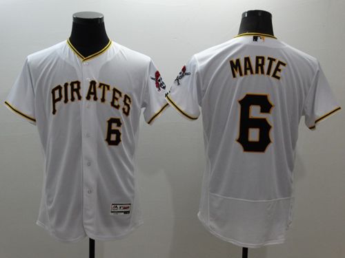 Pirates #6 Starling Marte White Flexbase Authentic Collection Stitched MLB Jersey Pirates #6 Starling Marte White Flexbase Authentic Collection Stitched MLB Jersey