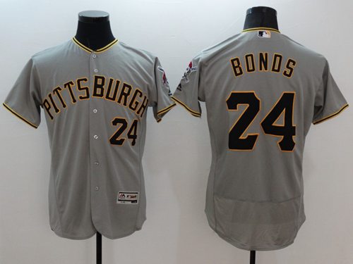 Pirates #24 Barry Bonds Grey Flexbase Authentic Collection Stitched MLB Jersey Pirates #24 Barry Bonds Grey Flexbase Authentic Collection Stitched MLB Jersey