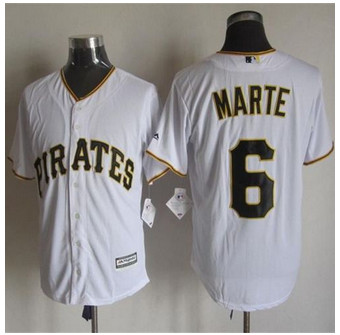 Pittsburgh Pirates #6 Starling Marte White New Cool Base Stitched Baseball Jersey Pittsburgh Pirates #6 Starling Marte White New Cool Base Stitched Baseball Jersey