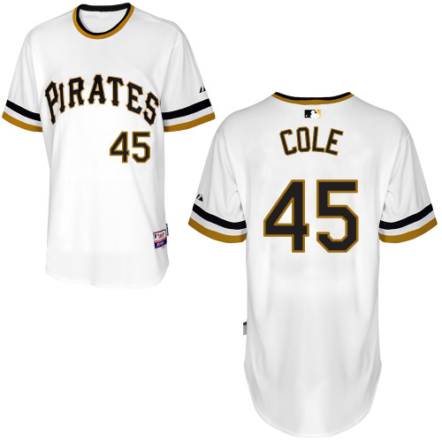 Pittsburgh Pirates #45Gerrit Cole Authentic Andrew McCutchen Alternate White Jersey Pittsburgh Pirates #45Gerrit Cole Authentic Andrew McCutchen Alternate White Jersey