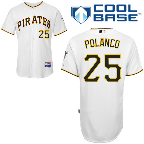 Pittsburgh Pirates #25Gregory Polanco Authentic Andrew McCutchen Home White Jersey