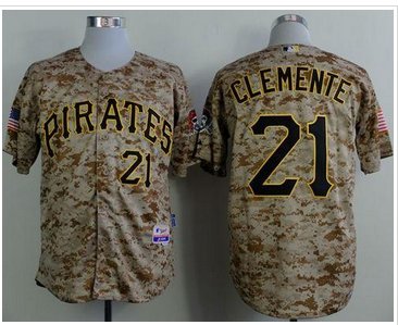 Pittsburgh Pirates #21 Roberto Clemente Camo Alternate Cool Base Stitched Baseball Jersey