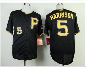Pittsburgh Pirates #5 Josh Harrison Black Cool Base Stitched Baseball Jersey