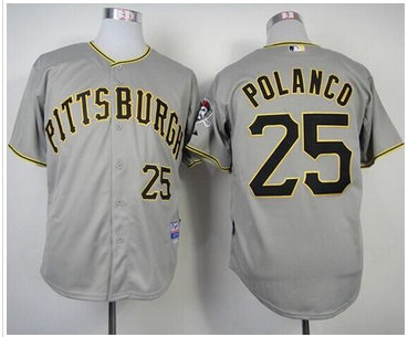 Pittsburgh Pirates #25 Gregory Polanco Grey Cool Base Stitched Baseball Jersey Pittsburgh Pirates #25 Gregory Polanco Grey Cool Base Stitched Baseball Jersey