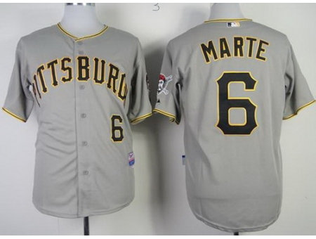 Pittsburgh Pirates 6 Starling Marte Grey Cool Base MLB Jerseys