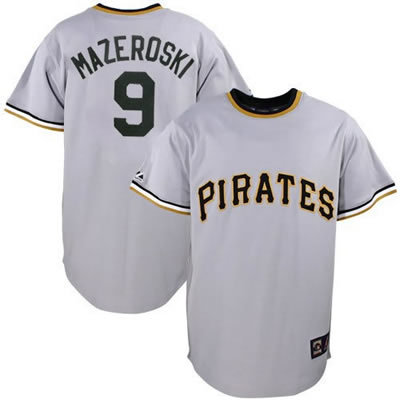 Pittsburgh Pirates #9 Bill Mazeroski Grey Jersey Pittsburgh Pirates #9 Bill Mazeroski Grey Jersey