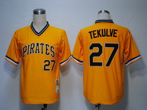 MLB Jerseys Pittsburgh Pirates 27 Tekulve yellow Throwback Jerseys