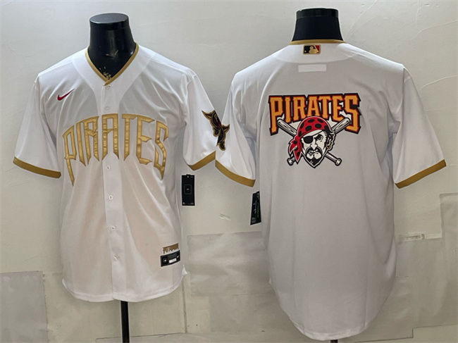 Men's Pittsburgh Pirates Team Big Logo White 2026 City Connect Stadium Stitched Baseball Jersey Men's Pittsburgh Pirates Team Big Logo White 2026 City Connect Stadium Stitched Baseball Jersey