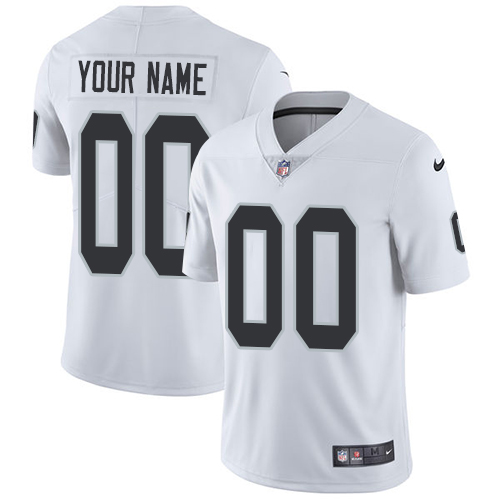 Youth NFL Oakland Raiders Vapor Untouchable Customized Elite White Road Jersey