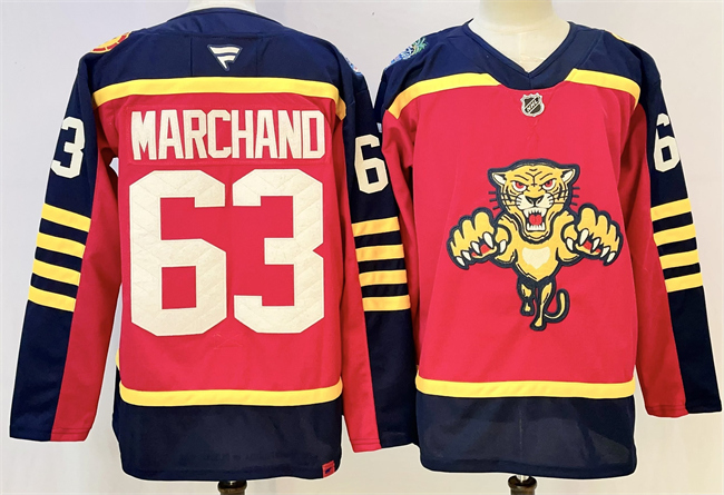 Men's Florida Panthers #63 Brad Marchand Red 2026-2026 Winter Classic Stitched Hockey Jersey Men's Florida Panthers #63 Brad Marchand Red 2026-2026 Winter Classic Stitched Hockey Jersey