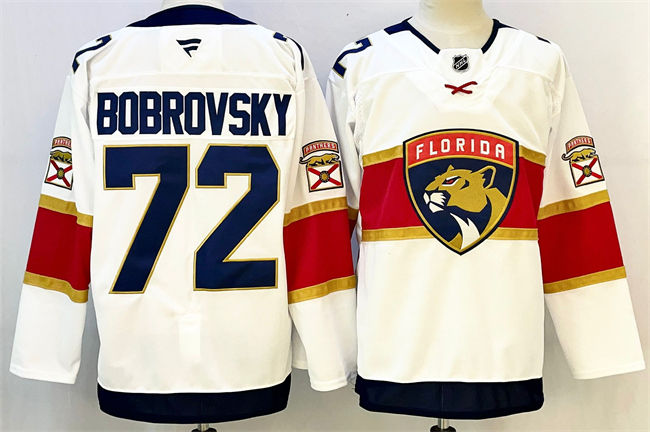 Men's Florida Panthers #72 Sergei Bobrovsky White 2024-25 Home Stitched Hockey Jersey Men's Florida Panthers #72 Sergei Bobrovsky White 2024-25 Home Stitched Hockey Jersey