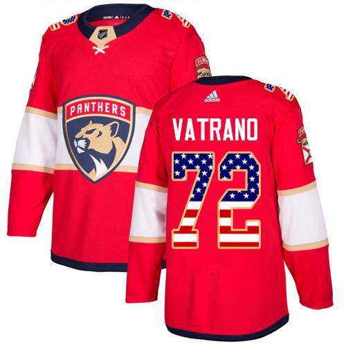 Adidas Panthers #72 Frank Vatrano Red Home Authentic USA Flag Stitched NHL Jersey Adidas Panthers #72 Frank Vatrano Red Home Authentic USA Flag Stitched NHL Jersey