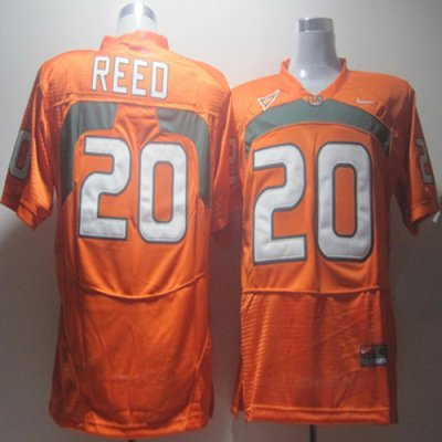 Hurricanes #20 Ed Reed Orange Embroidered NCAA Jerseys Hurricanes #20 Ed Reed Orange Embroidered NCAA Jerseys
